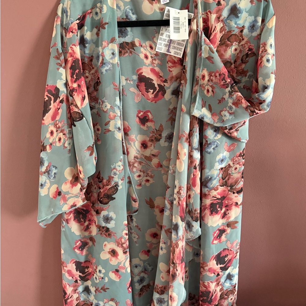 LuLaRoe Floral Kimono Robe- Large